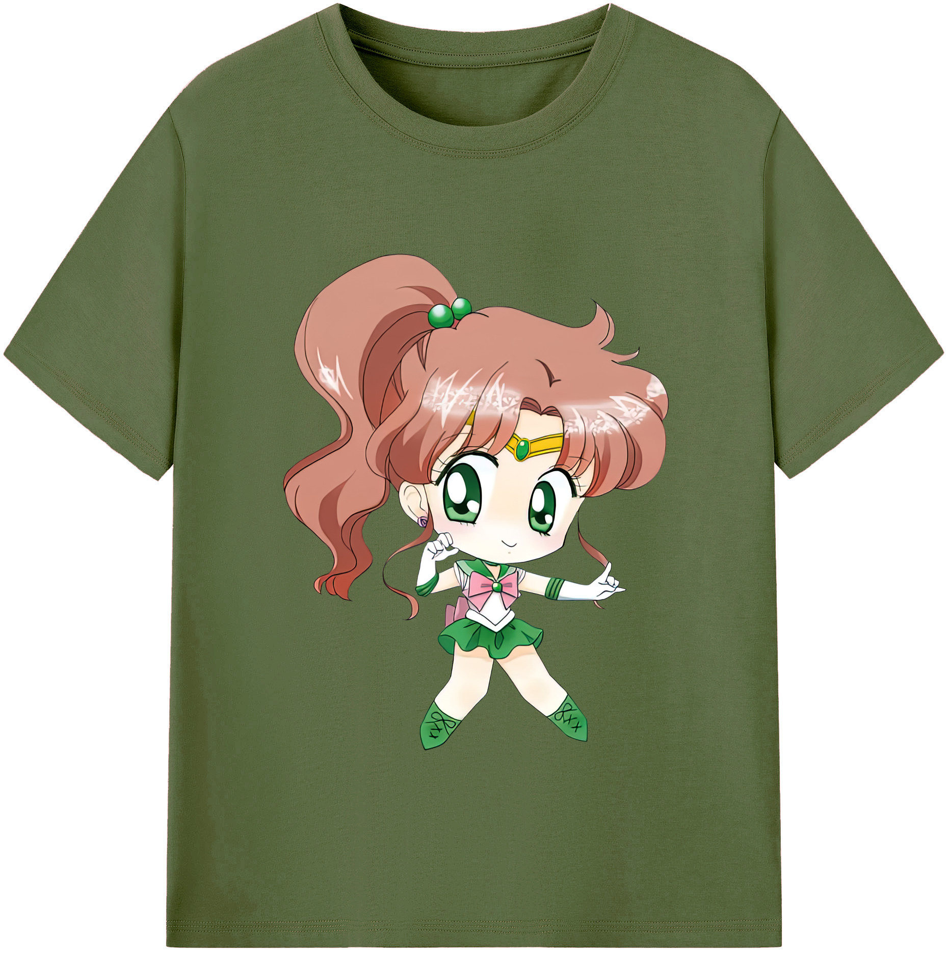 （画像用） 美少女戦士セーラームーン 木野 まこと きの まこと Sailor Moon Kino Makoto （セーラージュピター；Sailor Jupiter） 綿100％半袖Tシャツ（フロントプリント）